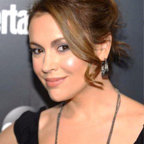 Alyssa Milano Loose Bun Updo Hairstyle