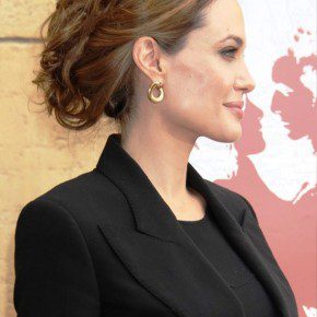 Angelina Jolie Textured Messy Updo