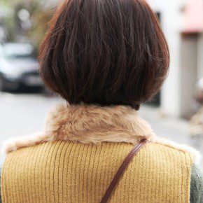 Back View Of Cute Asian Bob Hairstyle