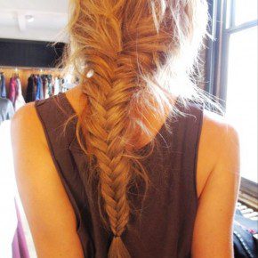 Back View Of Fishtail Braid Hairstyle