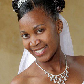 Black Wedding Hairstyles with Tiara