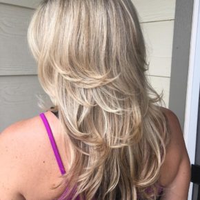 Blonde Textured Cut with Angled Layers