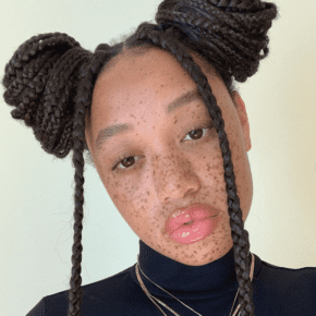 Box Braids Into Space Buns