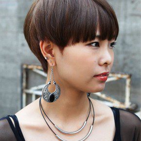 Boyish Short Haircut With Blunt Bangs