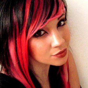 Bright Red and Black Hairstyles