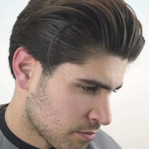 Brushed Back Hair with Long Sides