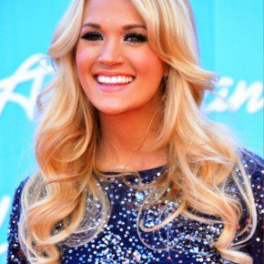 Carrie Underwood Long Blonde Curly Hairstyles