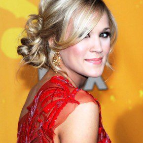 Carrie Underwood Loose Bun Updo Hairstyle