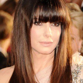 Celebrity Long Sleek Hairstyle With Blunt Bangs