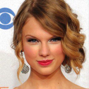 Celebrity Side Swept Curly Updos