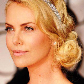 Charlize Theron Beautiful Loose Bun Hairstyles For Wedding