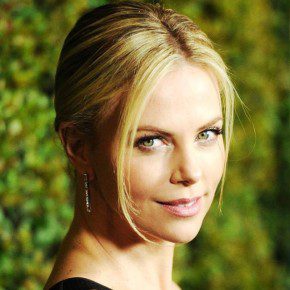 Charlize Theron Blonde Sleek Classic Bun Updo