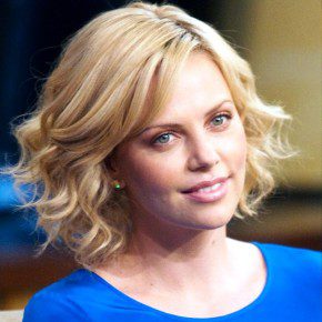 Charlize Theron Layered Curly Bob Hairstyle