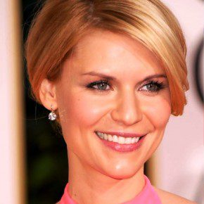 Claire Danes Elegant French Twist Updo With Bangs