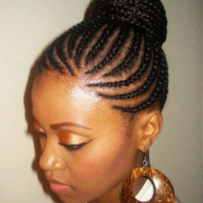 Cornrows Bun Updo For Women