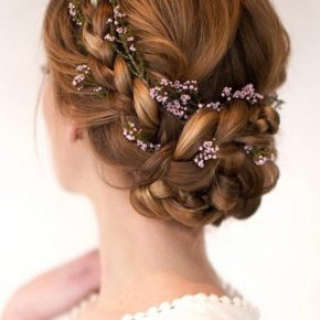 Crown Braids With Floral Accents