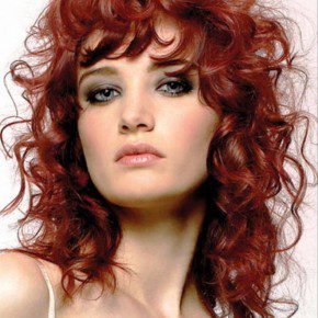 Curly Natural Hairstyles With Red Color