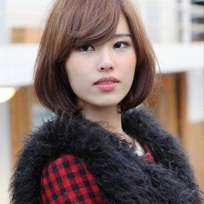 Cute Asian Bob With Side Swept Bangs