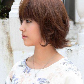 Cute Layered Short Brown Bob Hairstyle