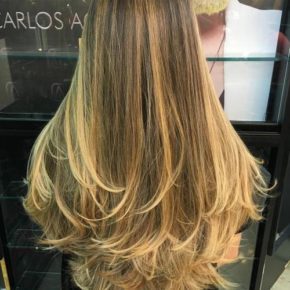 Dark Hair with Blonde Contour Balayage