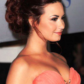 Demi Lovato Beautiful Red Updo For Long Hair