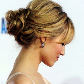 Dianna Agron Loose Bun Updo