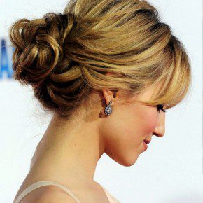 Dianna Agron Romantic Loose Low Bun Updo For Wedding