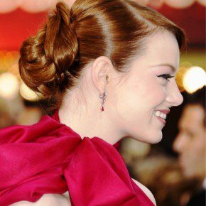 Emma Stone Casual Sleek Updo Hairstyle