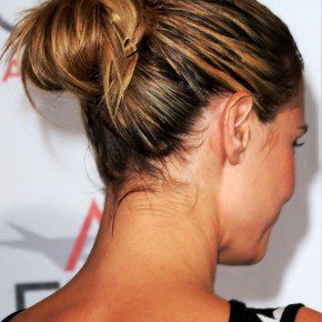 Heidi Klum Bobby Pinned High Bun Updo