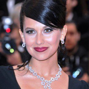 Hilaria Thomas Elegant Formal Black Updo With Side Bangs