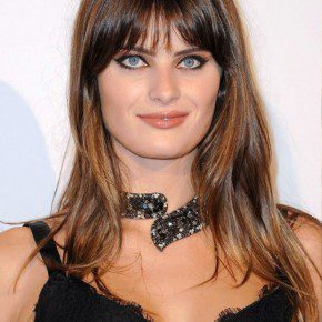 Isabeli Fontana Long Straight Hairstyle With Bangs