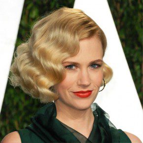 January Jones Short Curly Bob Hairstyle