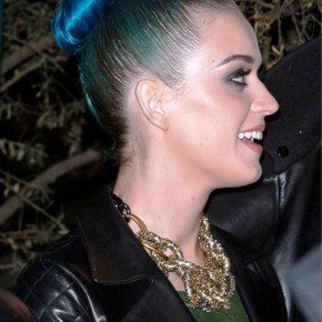 Katy Perry Blue Bun Updo Hairstyle