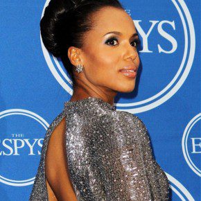 Kerry Washington Classic High Bun Updo