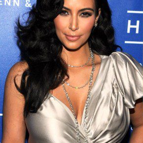 Kim Kardashian Curly Black Hairstyle For Long Hair