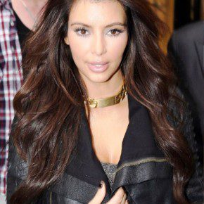 Kim Kardashian Long Hairstyle With Loose Weaves