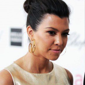 Kourtney Kardashian Casual Loose Bun Updo Hair Style