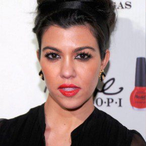 Kourtney Kardashian Casual Tousled Messy Updo