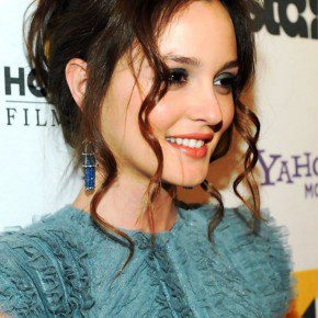 Leighton Meester Sexy Loose Bun Updo With Long Curls