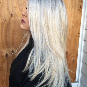 Long Layered White Blonde Hair