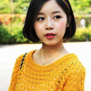 Lovely Short Bob Hairstyle For Asian Girls