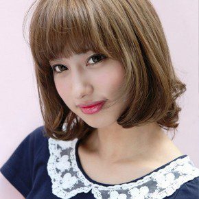 Lovely Short Japanese Bob Hairstyle With Bangs