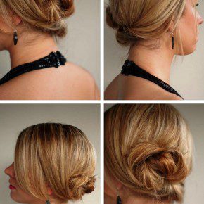 Messy Low Twisted Chignon Updo