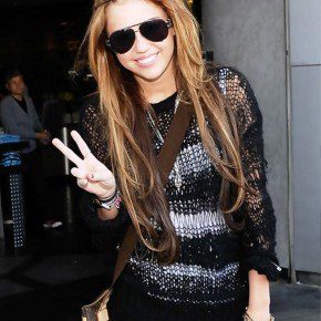 Miley Cyrus Layered Hairstyle With Tiny Braids