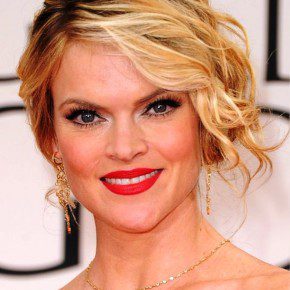 Missi Pyle Messy Updo Hairstyle With Side Bangs