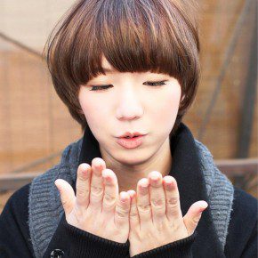 Mushroom Bob Hairstyle With Blunt Bangs