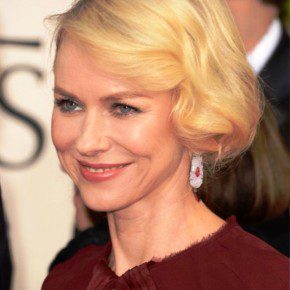 Naomi Watts Short Blonde Wavy Bob Hairstyle