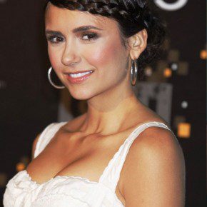 Nina Dobrev Sweet Braided Updo For Prom