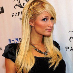 Paris Hilton Cute Braided Hairsyle With Side Bangs