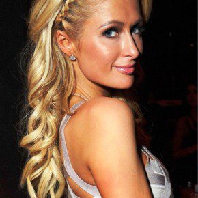 Paris Hilton Cute Long Blonde Braided Hairstyle